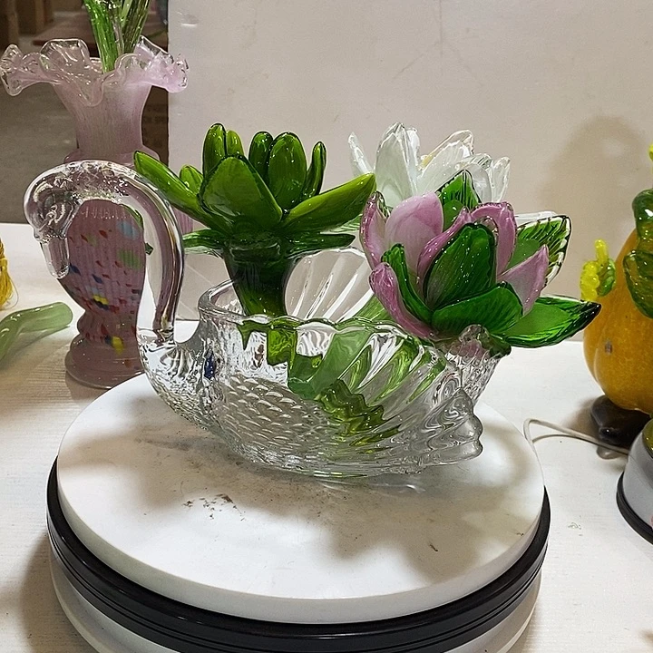 花***奴天鹅加3只花高18厘米左右