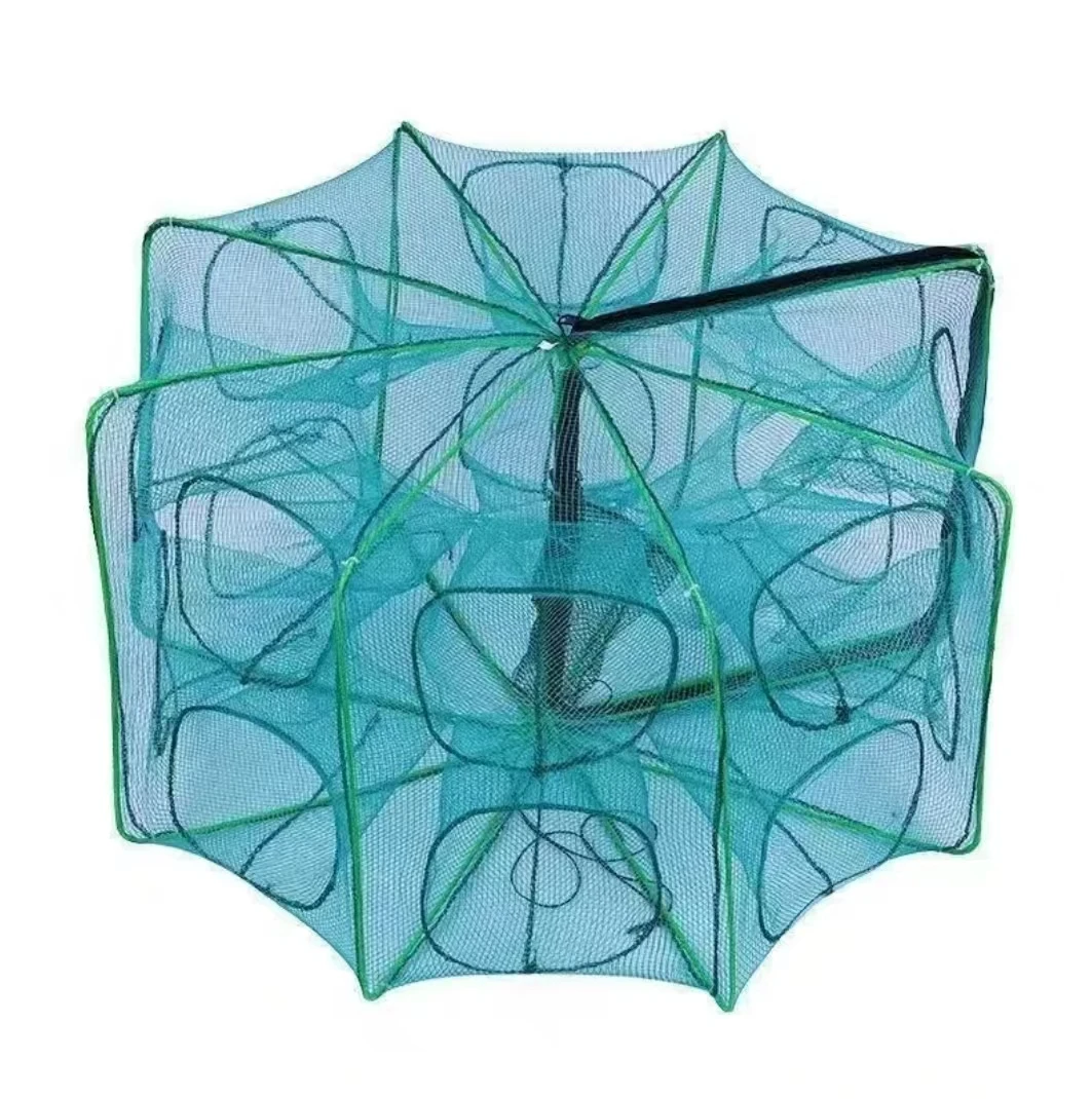 荞芬新款加厚加粗骨架折叠网龙抓鱼龙只进不出网抓螃蟹龙虾