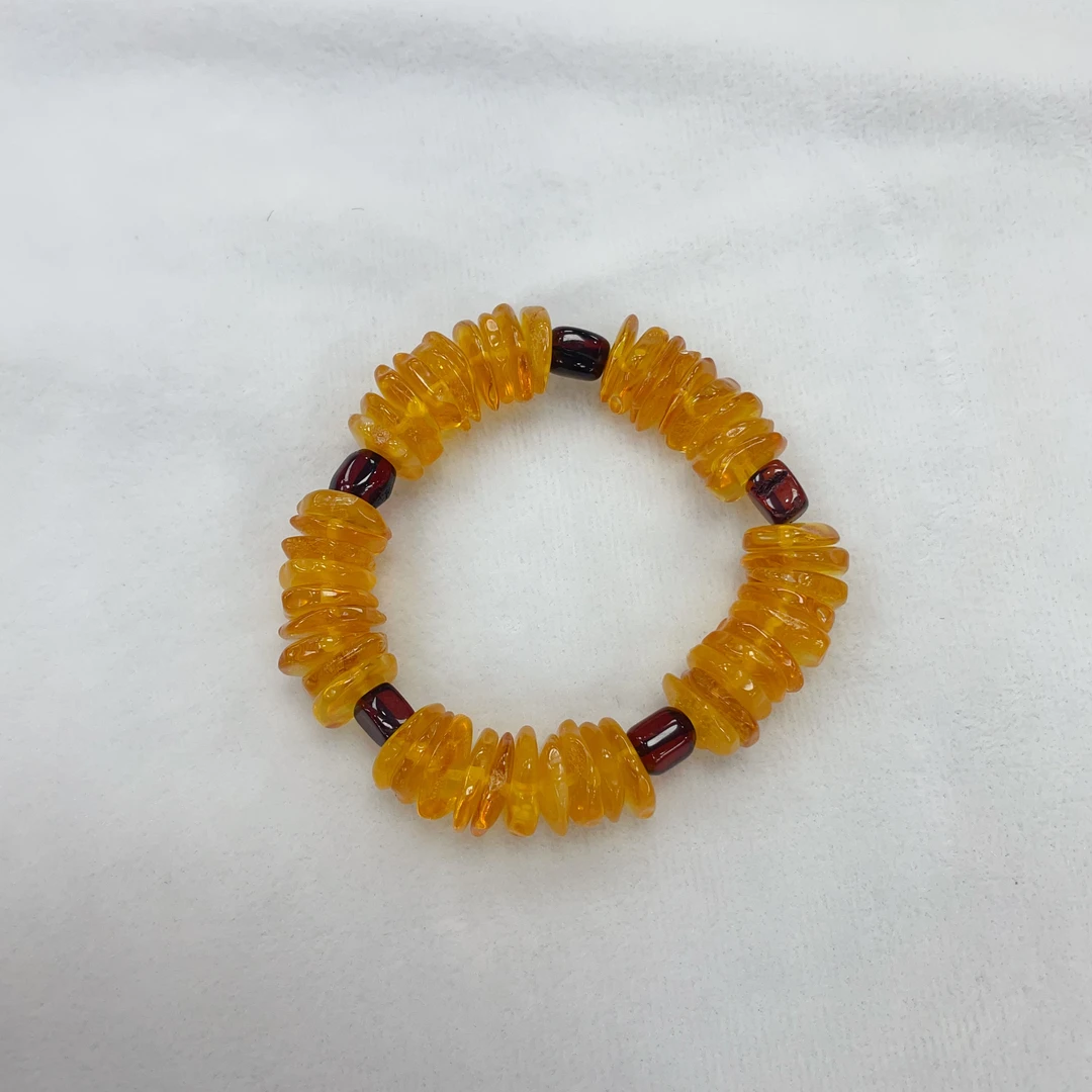 天然琥珀血珀大饼随型款手串多样性发其一z