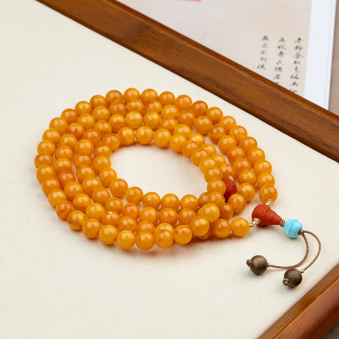 XIANYUAN/仙源莺歌绿奇楠沉香蜜蜡多圈手串