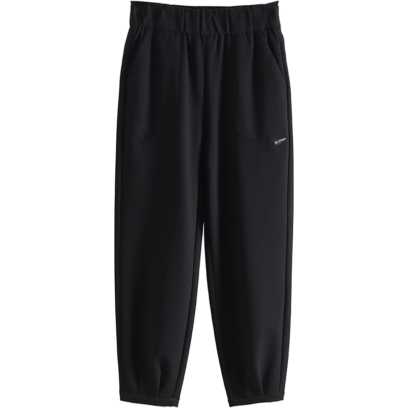 【伍莎-自营】松紧腰宽松小脚百搭休闲裤#VZA38K016