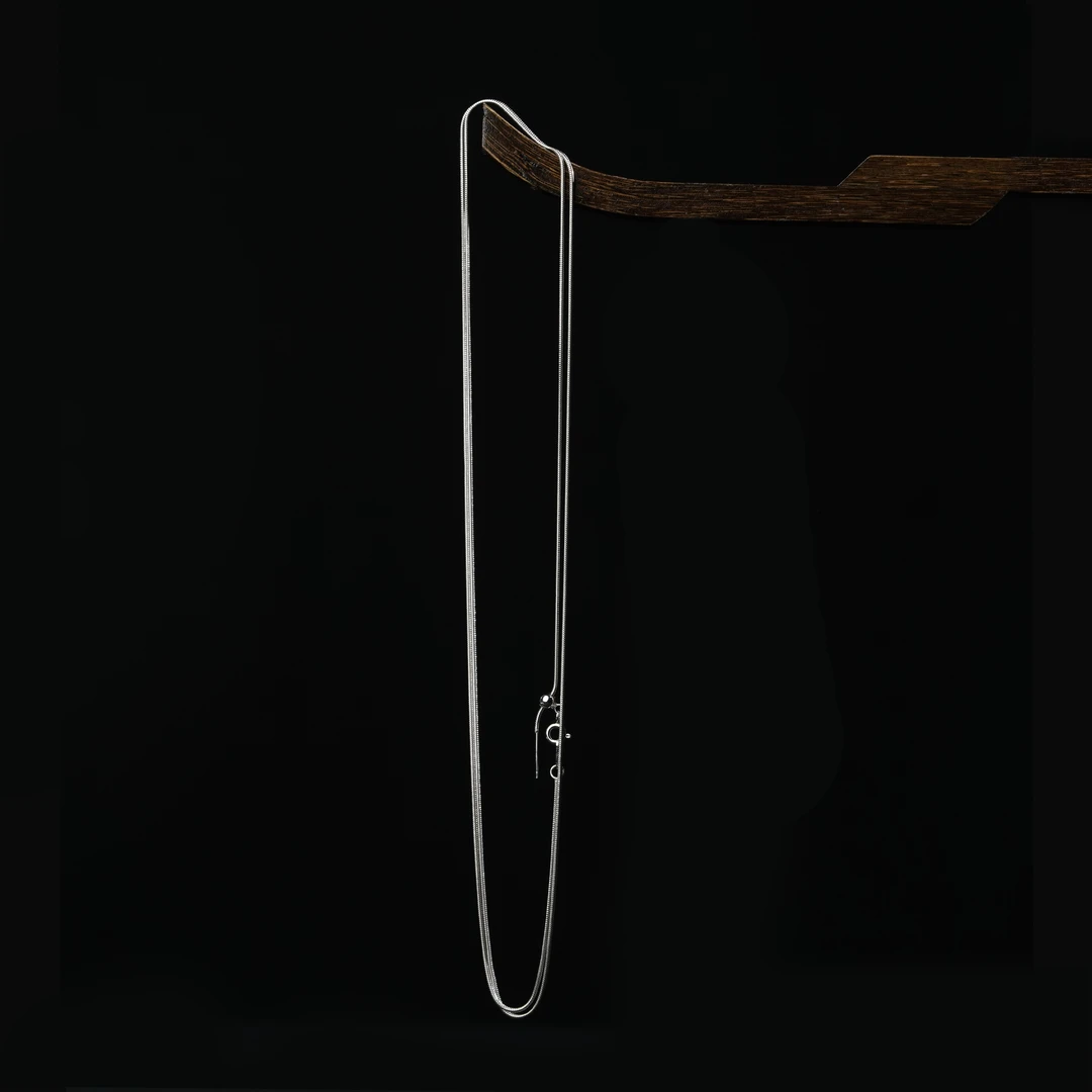 链子925银 【鹿鸣】S925银圆蛇骨项链 G99   6.3g+90cm