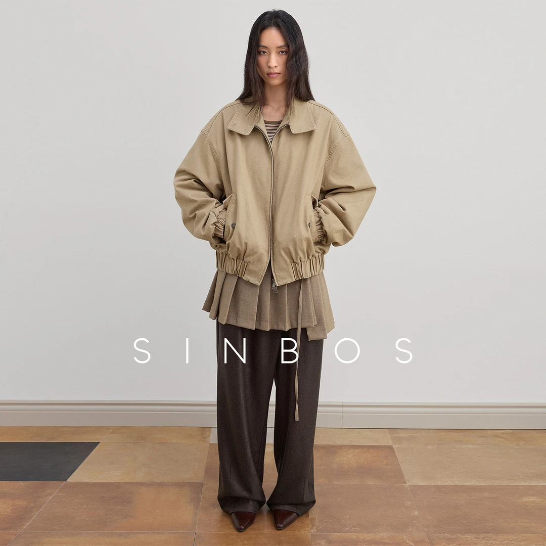 SINBOS漫游记 水洗做旧可拆卸白鸭绒女士休闲羽绒服2025冬季新款