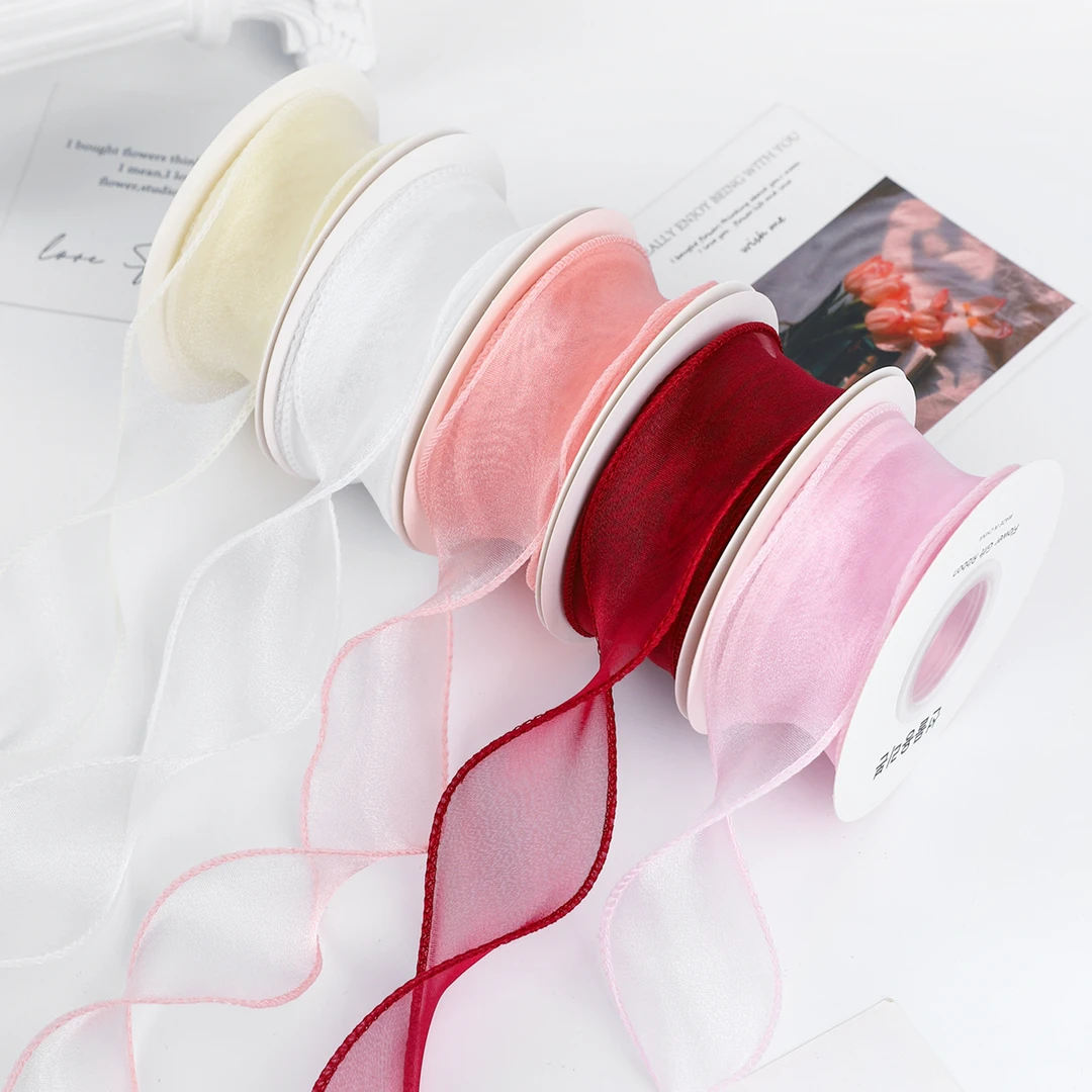 鱼尾纱丝带水果装饰鲜花包装丝带材料烘焙礼品盒彩带缎带【3卷装】