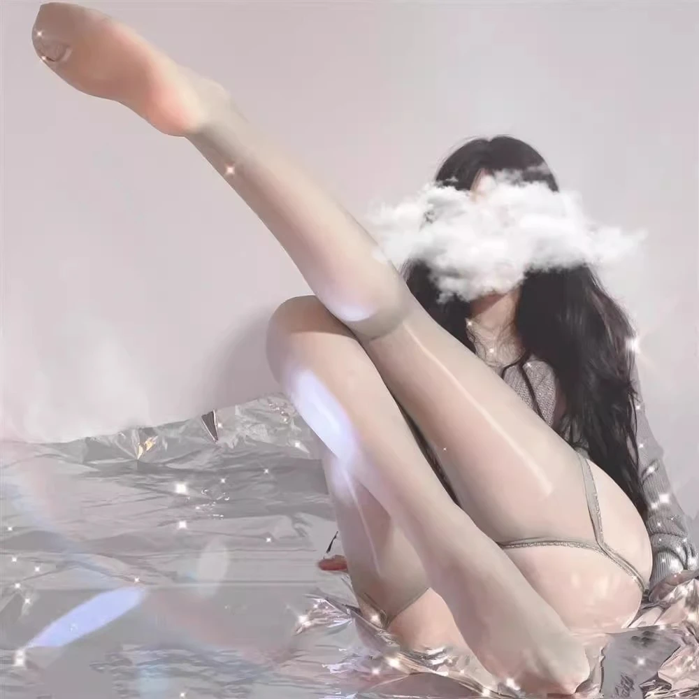 极光马油丝袜女网红纯欲性感油光吊带袜情调诱惑黑丝油亮高筒袜子