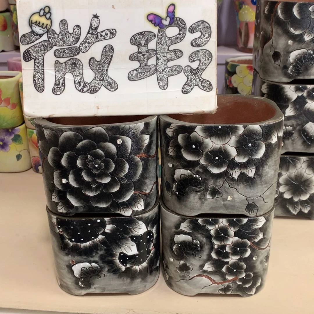 瑕疵花盆，手绘花盆