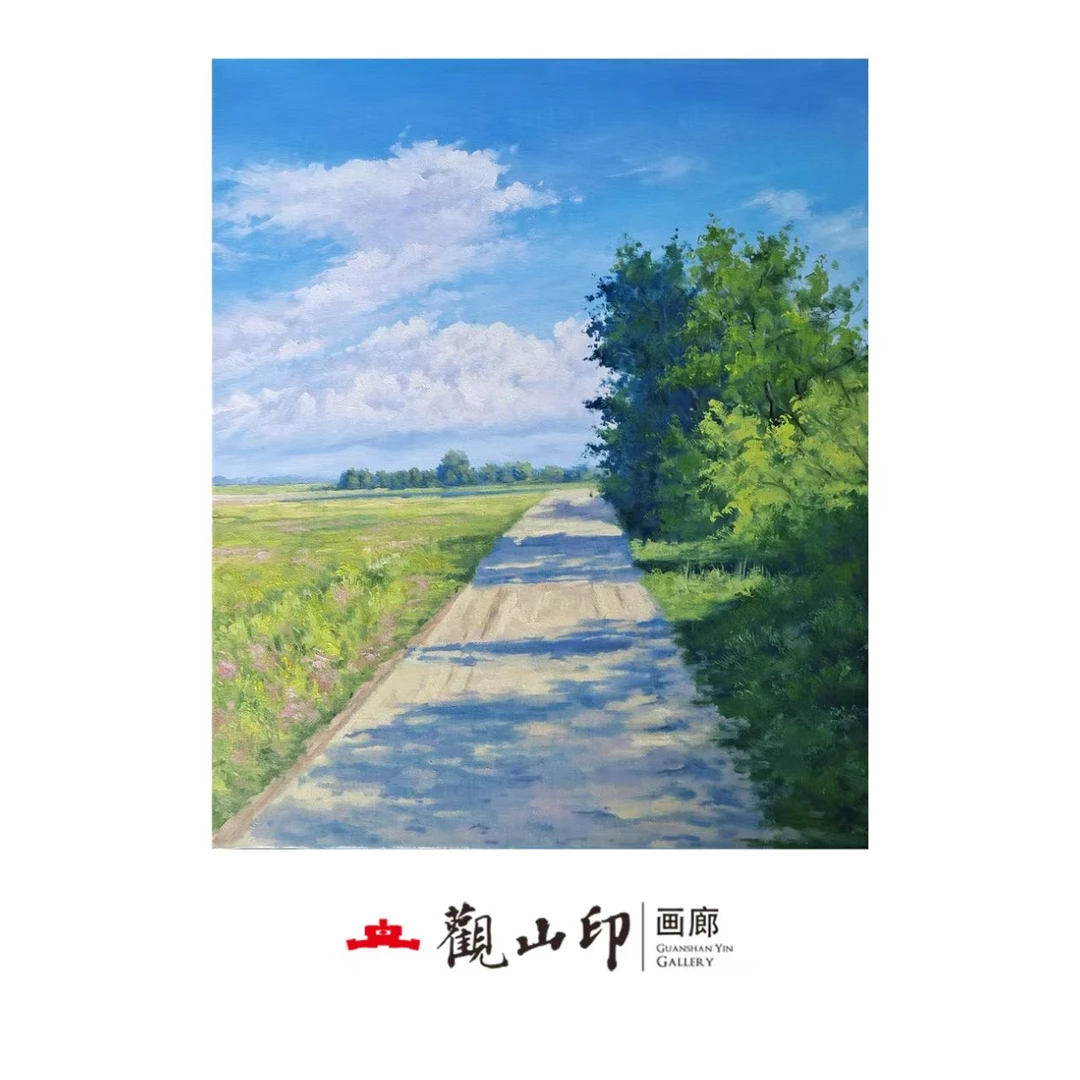 H原创手绘风景油画50x60cm丛林作品6206