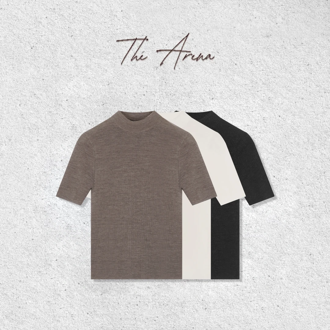 琥珀流光风100%羊毛扬子纱半高领修身打底XY8492