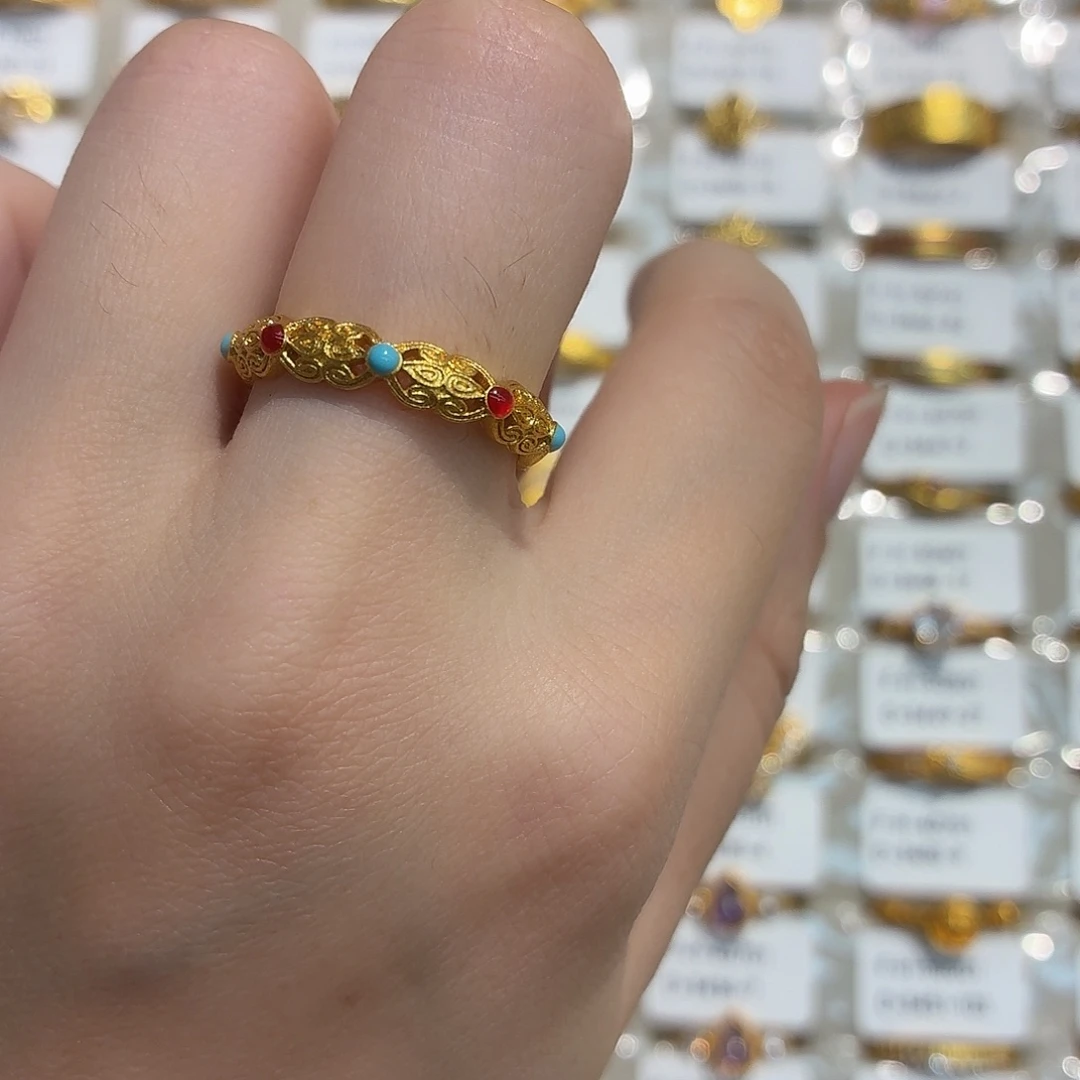 铜合金3411-29卡6码强保色发 1 个壹笔壹戒指