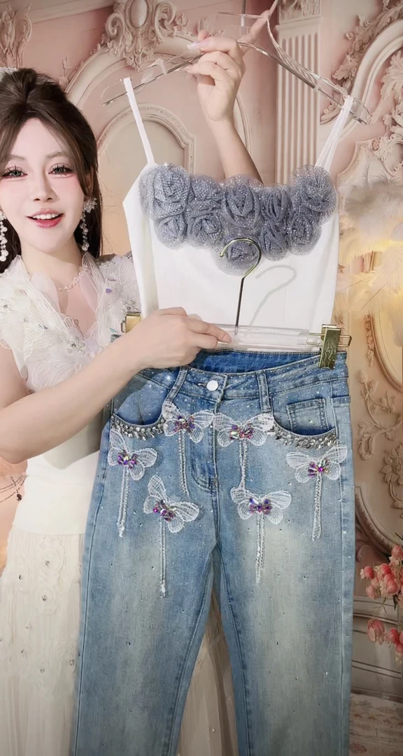 【崔】月下花眠 D0021 甜美花朵背心纯欲抹胸短款打底内搭甜美上衣