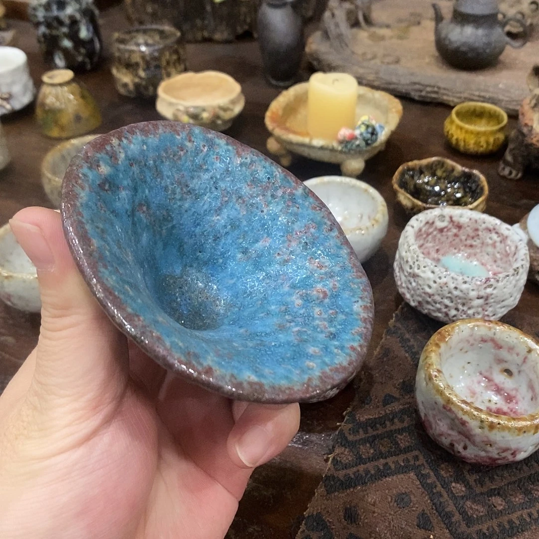 手工制作柴烧茶具