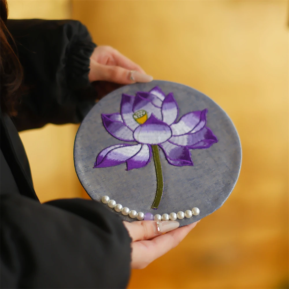 大碗茶器【小荷财露】中式茶席双面同色防烫隔热国风17*17圆形家用