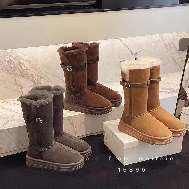 长筒时尚雪地靴芒果头两穿雪地靴女鞋百搭高筒保暖