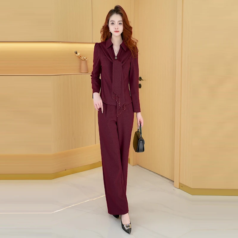 【两件套】秋季新款时尚修身气质洋气休闲收腰显瘦减龄轻奢女装套裤