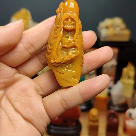 寿山石手把件摆件摆
