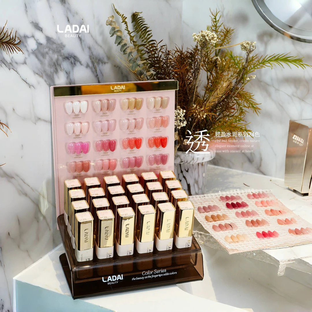 鸥欧博丽啦黛小金管轻盈水润系列24色新款显白美甲店专用甲油胶
