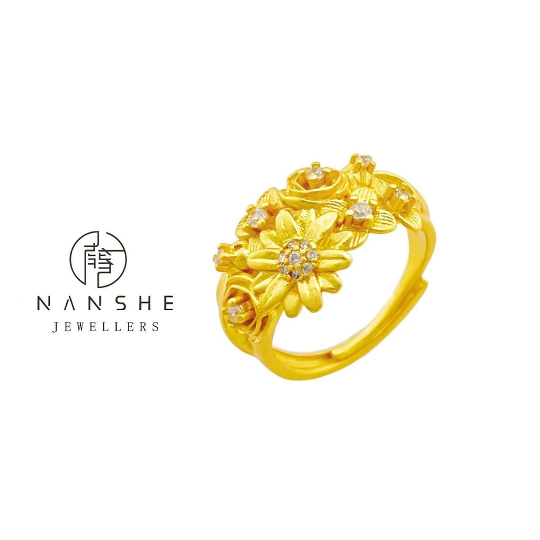 NANSHE/南奢 繁花锦簇戒指开口戒