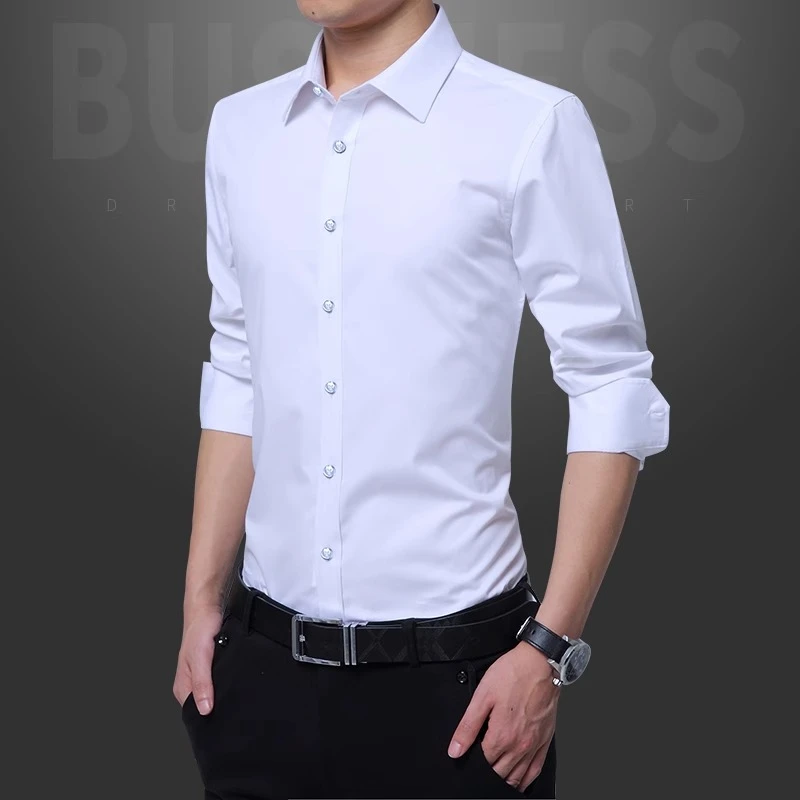 衬衫男士百搭帅气春季时尚修身长袖衬衣气质舒适外套潮流休闲