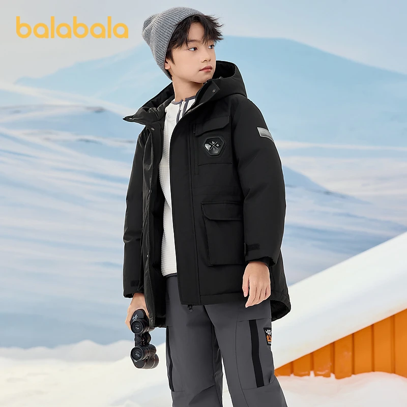巴拉巴拉童装儿童羽绒服冬季外套加厚保暖男童户外防护上衣蓄热潮