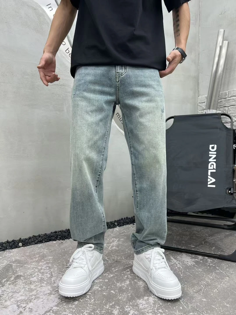 牛仔裤美式男士春季宽松牛仔百搭休闲直筒