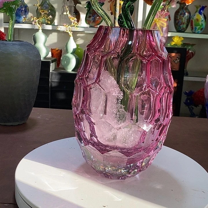 水晶花瓶高29厘米口径8厘米