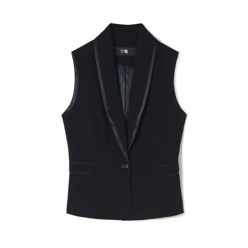 0290薄款气质春夏立体西装马甲夏季无袖百搭一粒扣马夹