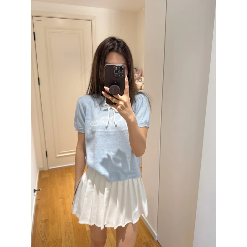 圆领针织短袖衫D300