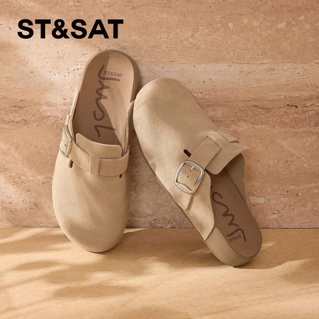 St&Sat/星期六勃肯鞋女2025春节新款时尚百搭勃肯鞋女鞋包头拖鞋