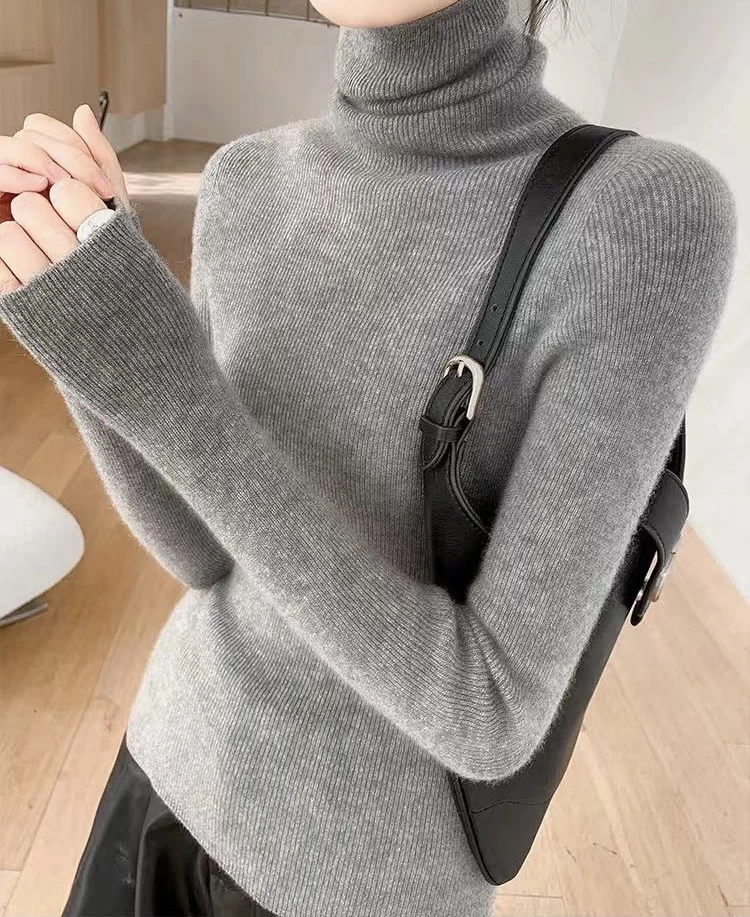 BGY#3006冬季福利无缝高领打底毛衣，衣长：55cm
