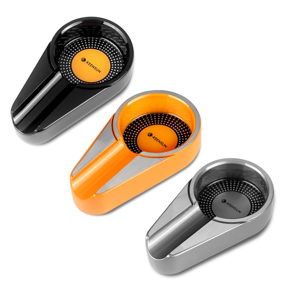 KEENSUN 雪茄烟灰缸 合金大口径单槽 雪茄专用烟槽