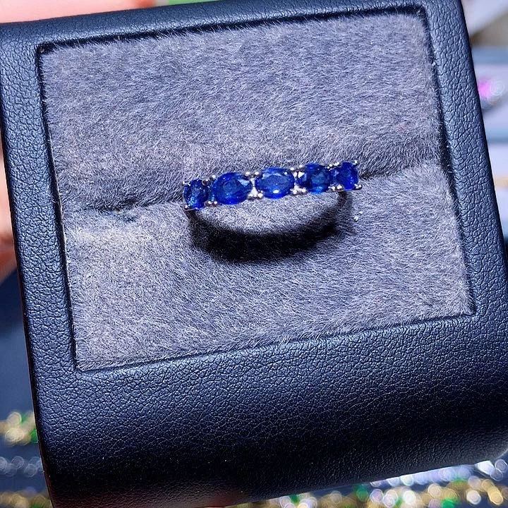戒指银S925镶嵌蓝宝石