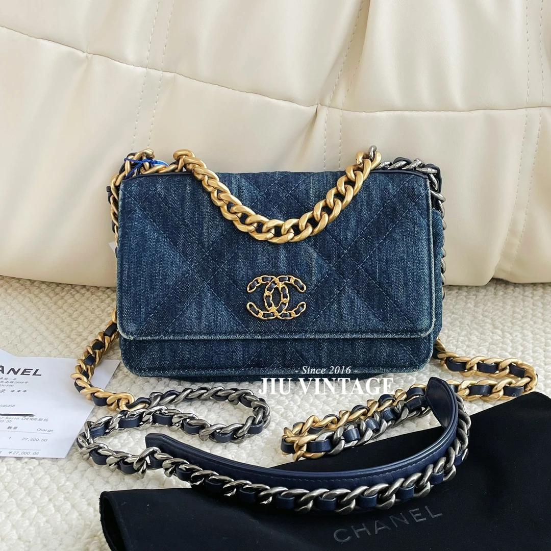 99新 Chanel/香奈儿 23C 19bag woc牛仔链条包芯片CJM11-0859