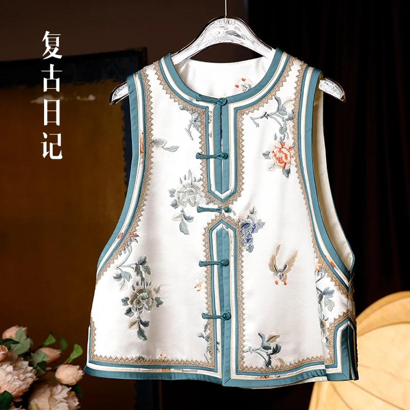 【样衣】复古日记新中式国风女装马夹