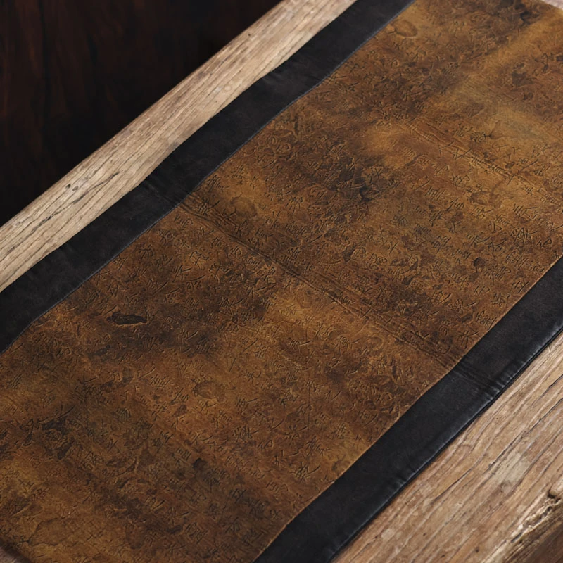 【所谓】<闲时客来>双拼真丝香云纱茶席68*38-茶道配件（慢蓝S0389）