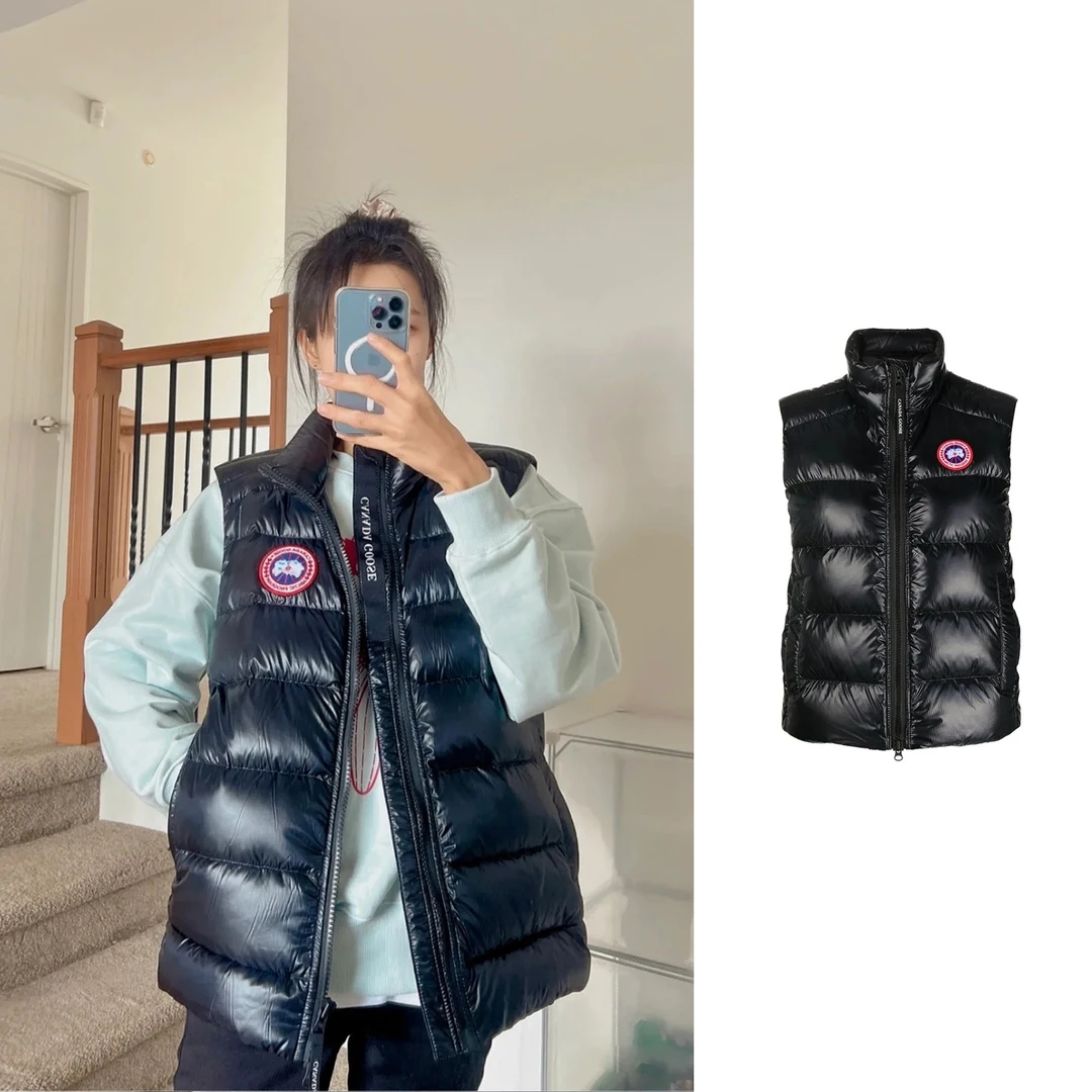 CANADA GOOSECANADA GOOSE 黑色徽标轻量羽绒马甲Cypress