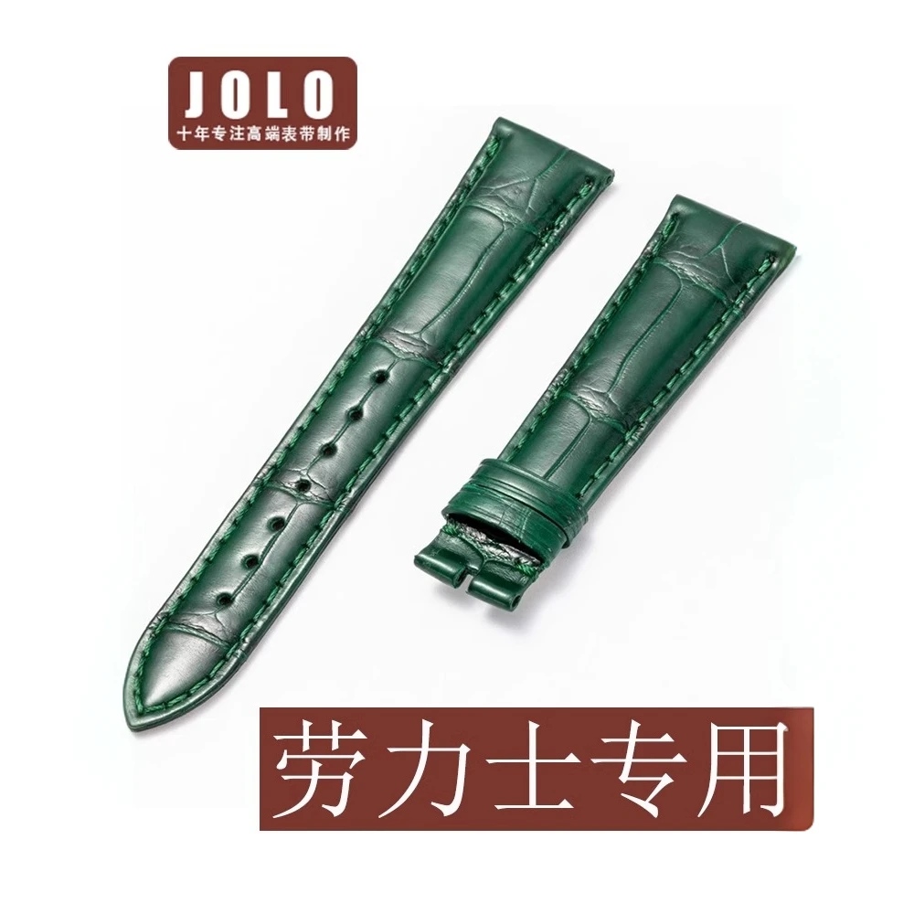 适用劳力士原装手表带切利尼迪通拿名仕绿水鬼真皮表带男女鳄鱼皮
