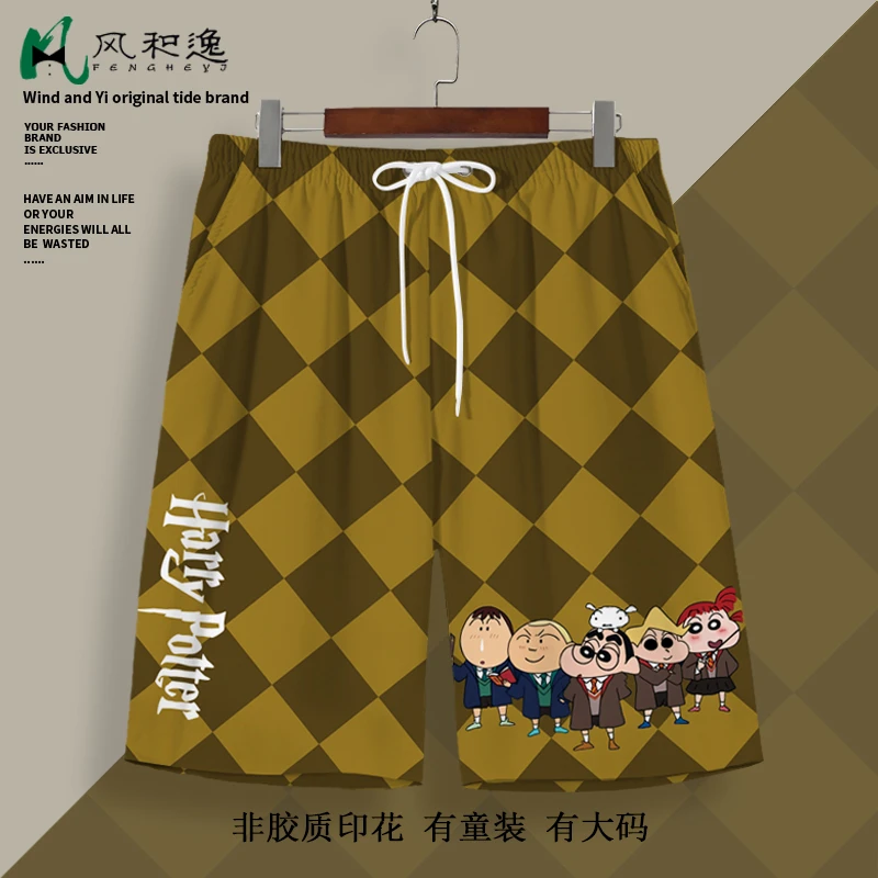 蜡笔小新周边短裤男薄款宽松五分裤夏季沙滩裤卡通印花睡裤休闲裤