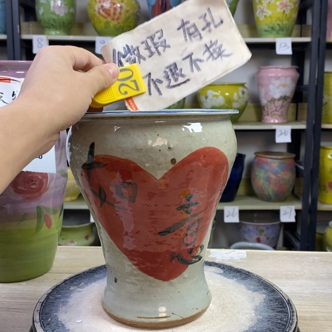 景德镇手工手绘陶瓷花盆