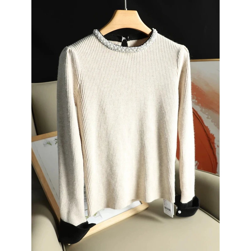 羊毛气质时尚休闲百搭打底潮流打底毛衣针织衫66339