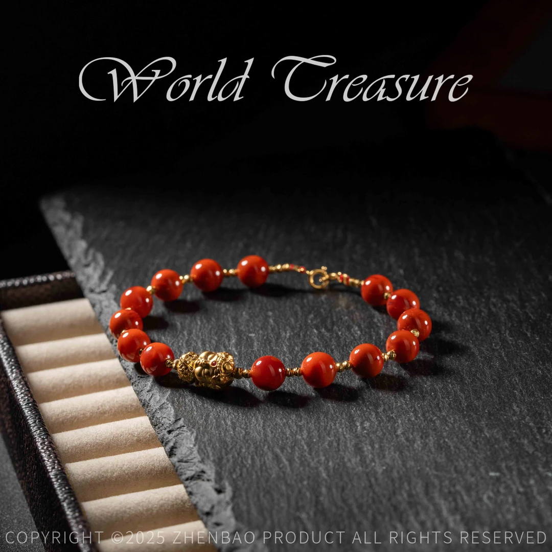 【世间臻宝】南红玛瑙DIY圆珠手链/JS622/7mm/16#/多样性发/10
