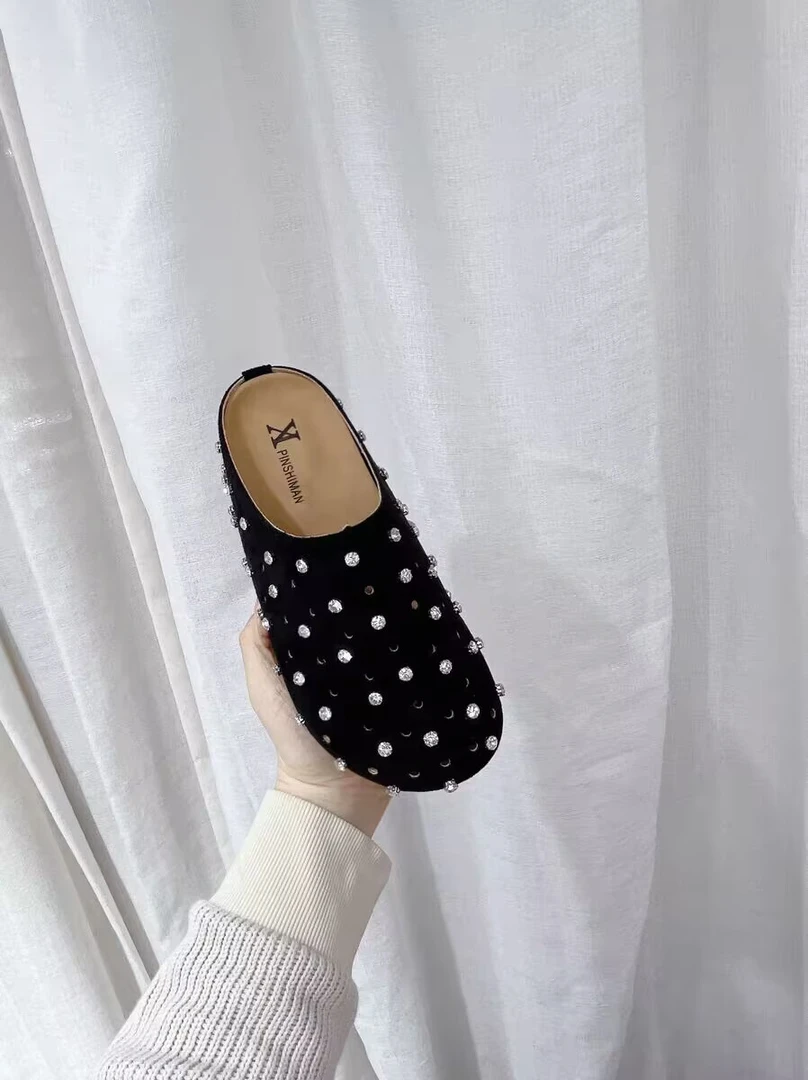 858-8厚底包头半拖鞋勃肯鞋女外穿2025新款春夏季增高一脚