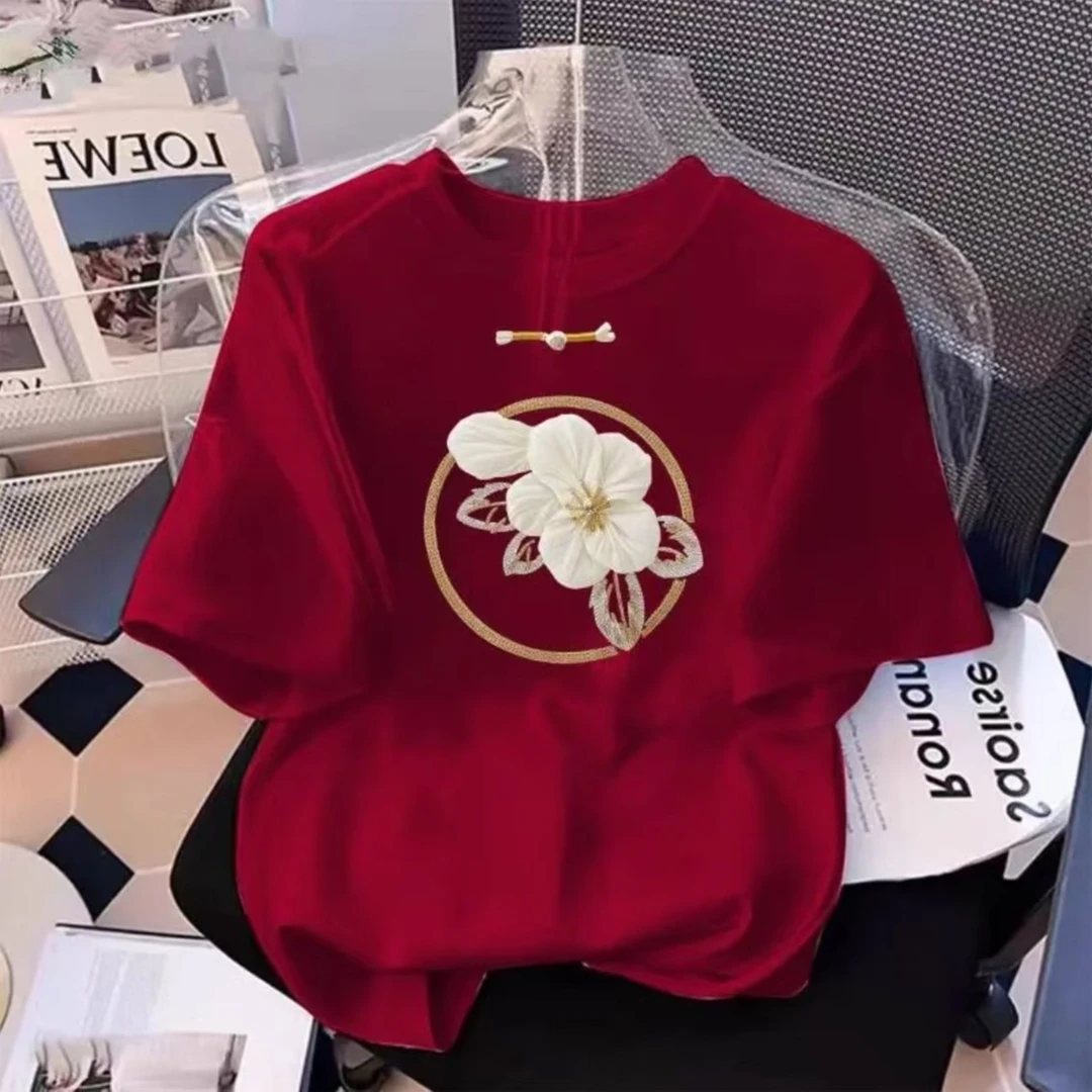 【100%纯棉】上新女款女士百搭潮流短袖t恤春夏圆领显瘦半袖