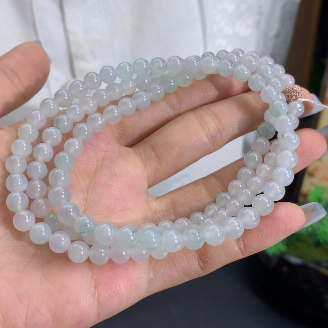 翡翠未镶嵌手串卡6冰胶马卡龙项链