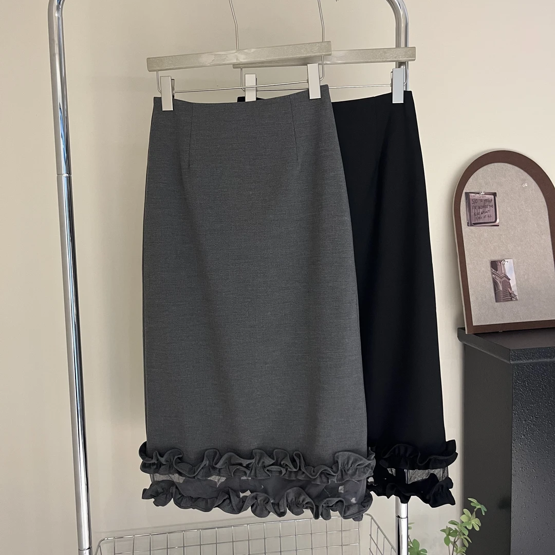 显瘦高腰短裤休闲防走光蕾丝花边女装长裙微时尚设计感百搭A字