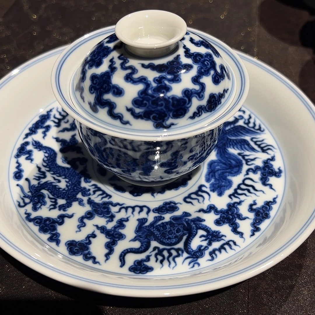 墨***笙摆件景德镇高端茶器盖碗杯子
