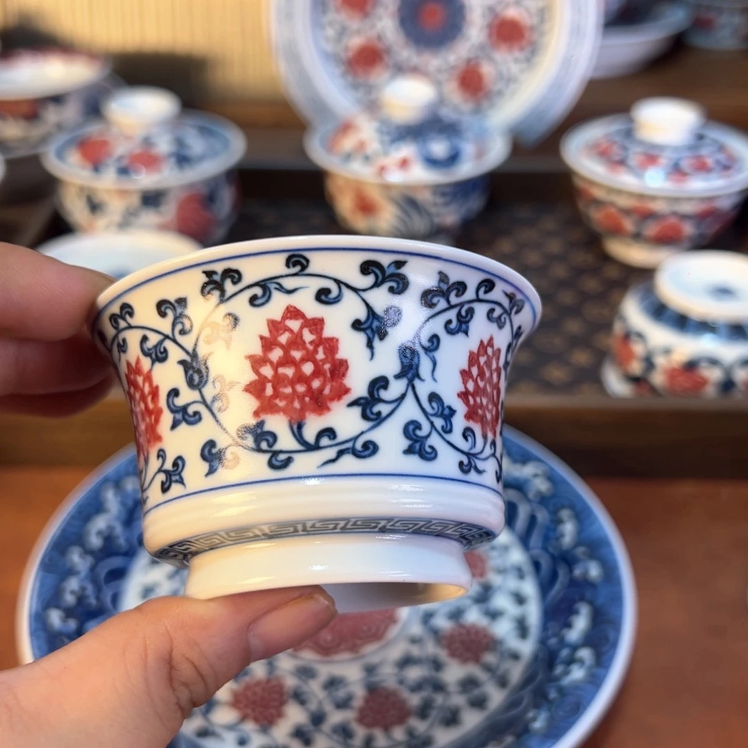 摆件景德镇手工手绘茶器百宝箱