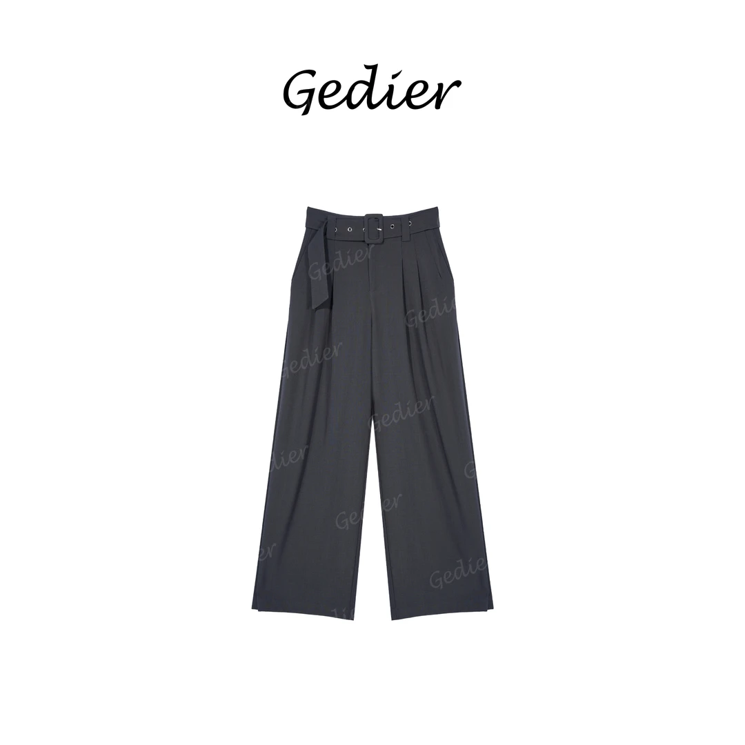 【歌蒂尔Gedier】2025年春季欧若风 简约现代高腰阔腿裤 KG510333CY
