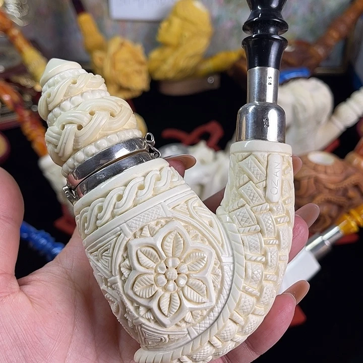 大***侨海泡石烟斗巨大号花篮风帽