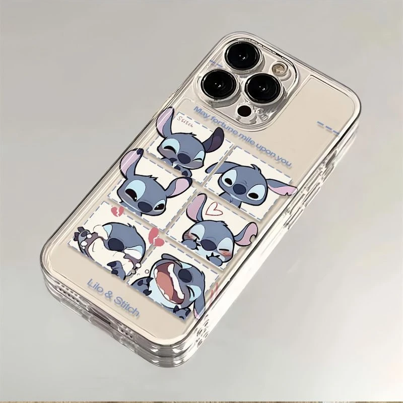 EXMX格子史迪仔适用苹果16手机壳iPhone12防摔11全包14创意15卡通