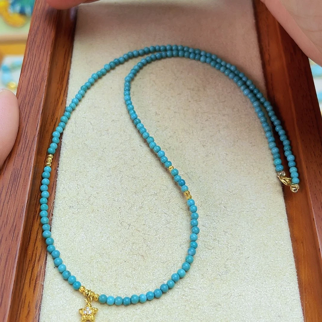 绿松石项链18K金镶嵌